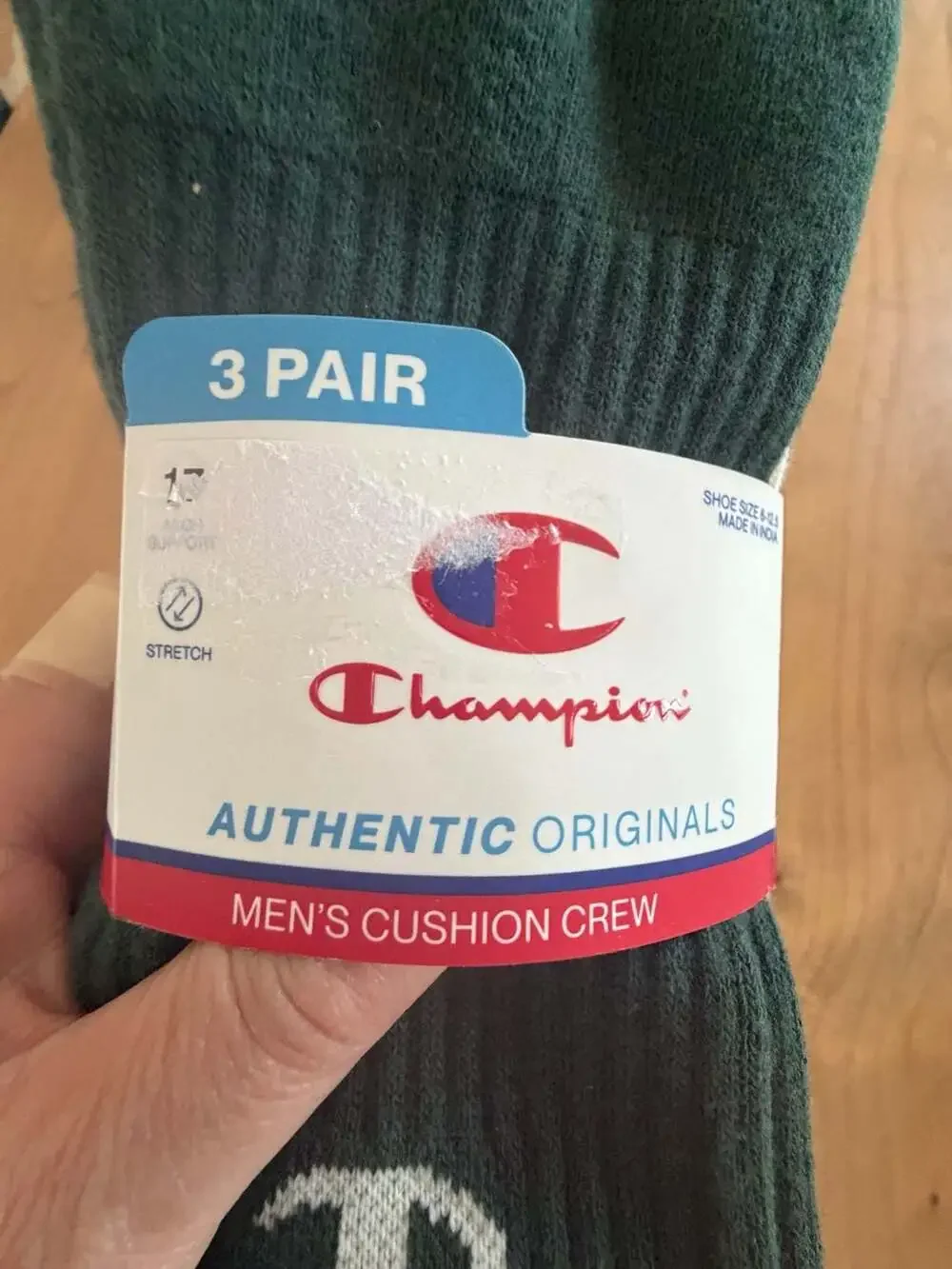 Champion Authentic Originals Men's 3-Pack Varsity Cushion Crew Socks
